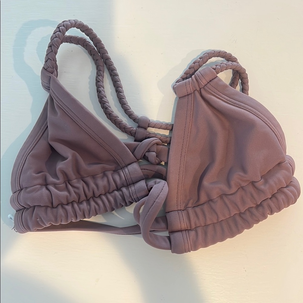 Braided Strap Bikini Top in Mauve